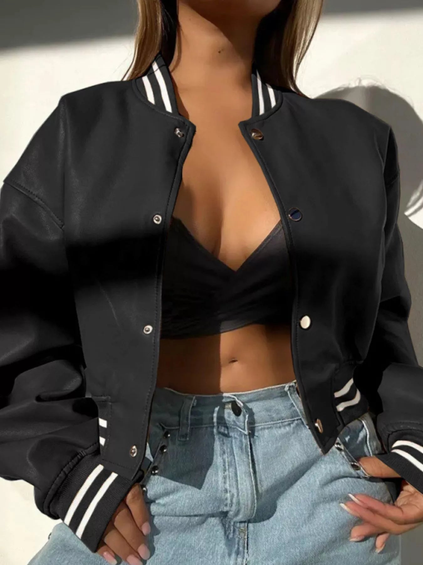 Curlyhaircode™ Snap-Down Drop-Shoulder Jacket