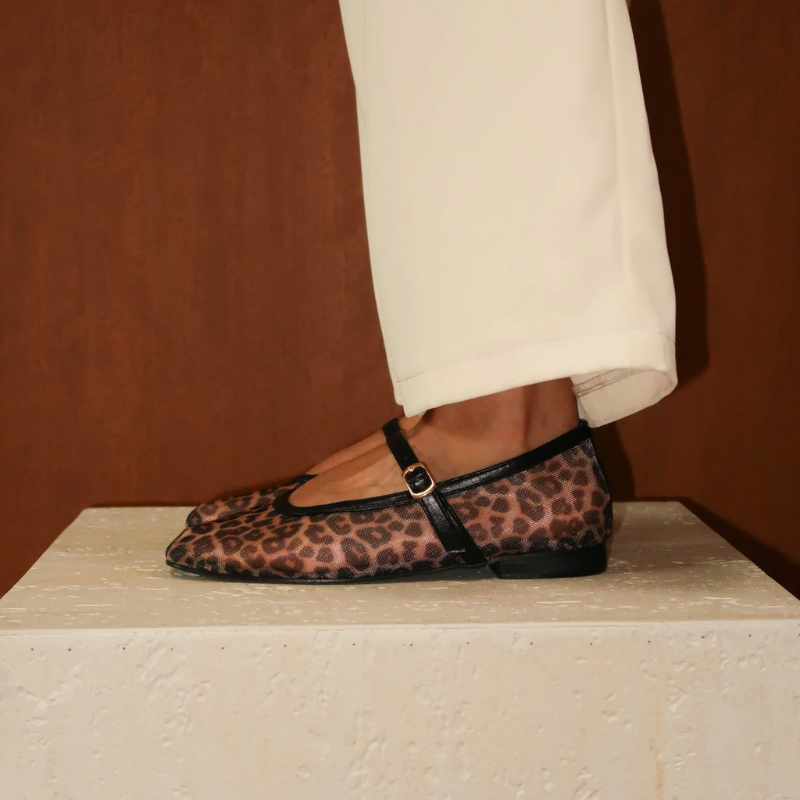 Mary Jane™ Leopard-Print Mesh Flats