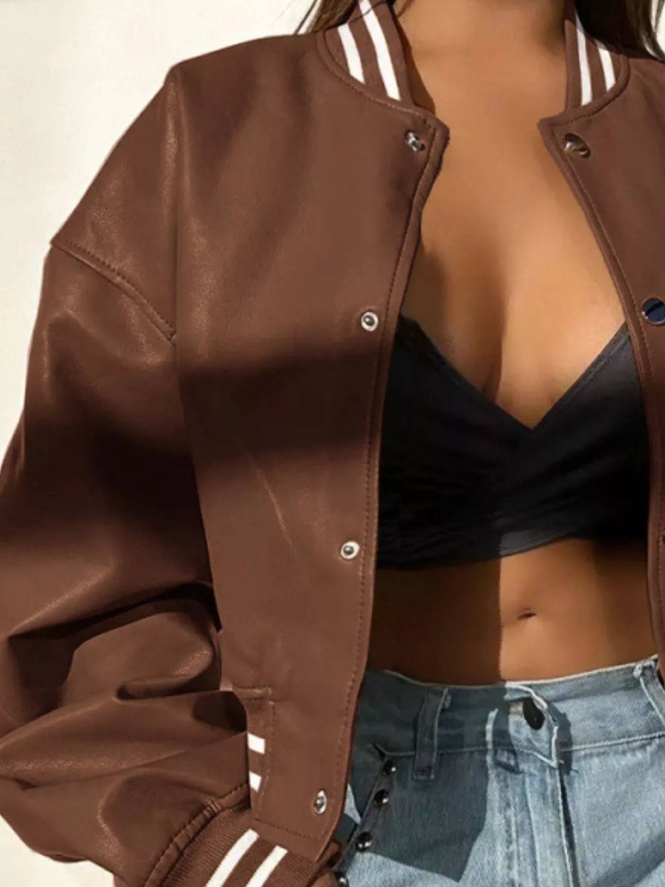 Curlyhaircode™ Snap-Down Drop-Shoulder Jacket