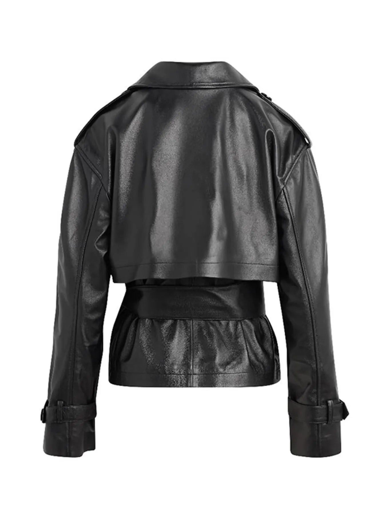 Curlyhaircode™ Leather-Belted Trench Jacket