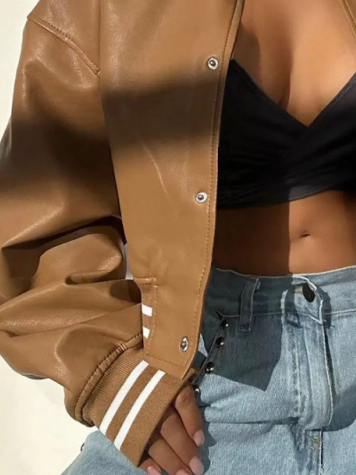 Curlyhaircode™ Snap-Down Drop-Shoulder Jacket