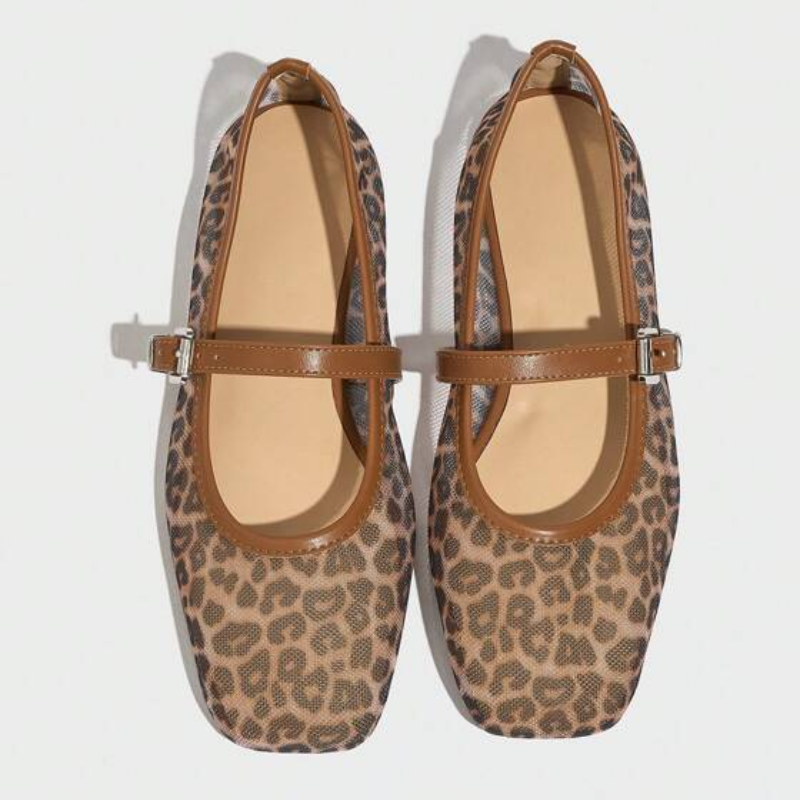 Mary Jane™ Leopard-Print Mesh Flats