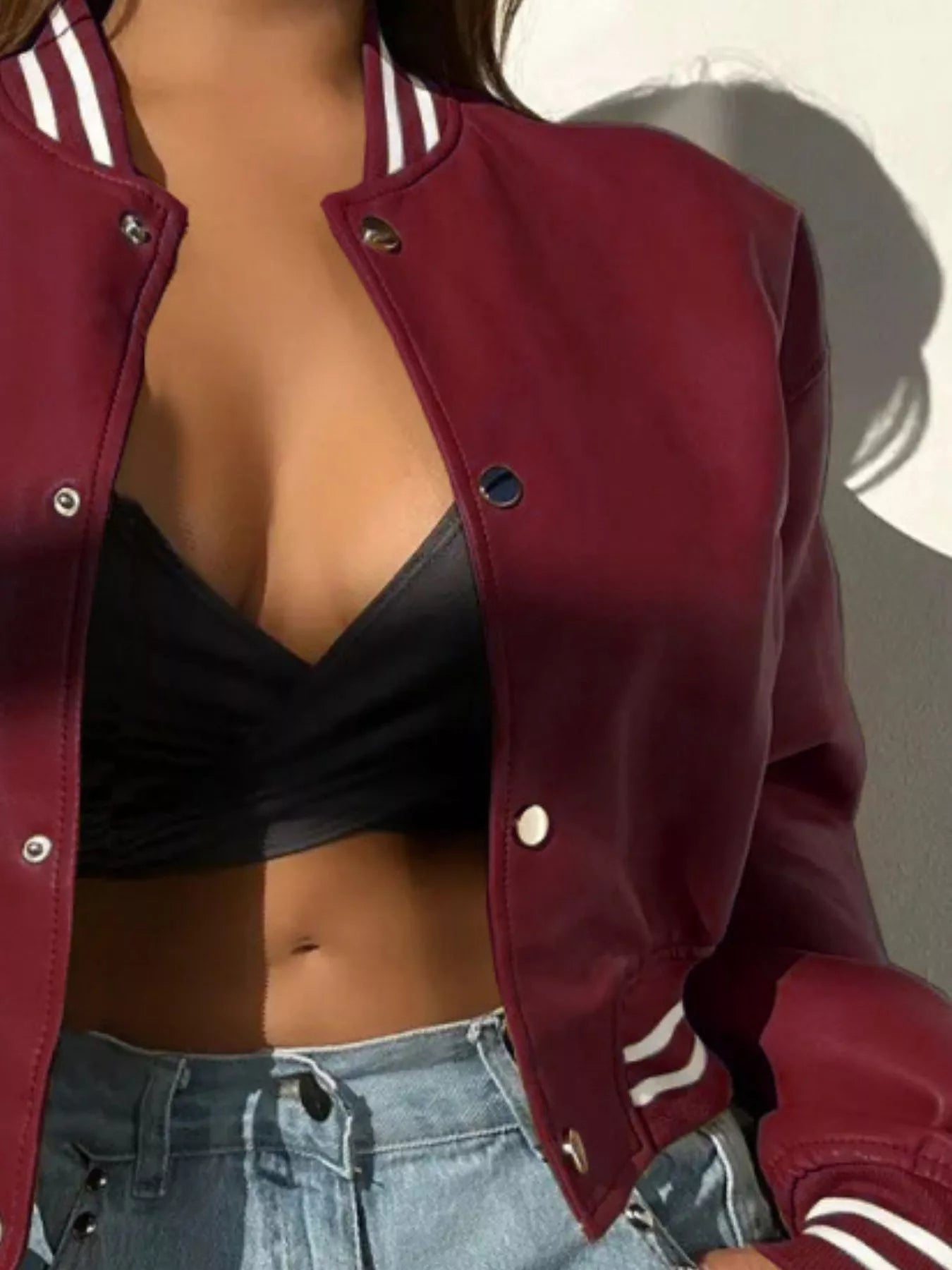 Curlyhaircode™ Snap-Down Drop-Shoulder Jacket