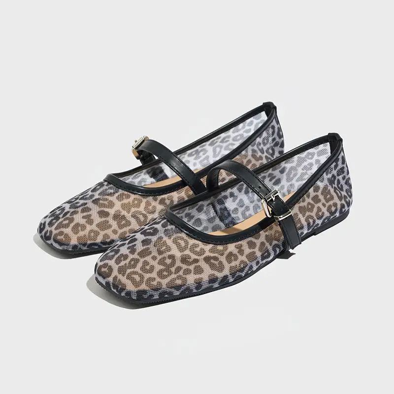Mary Jane™ Leopard-Print Mesh Flats
